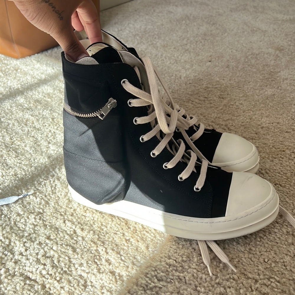 Rick owens DRKSHDW ramones canvas pocket sneaker